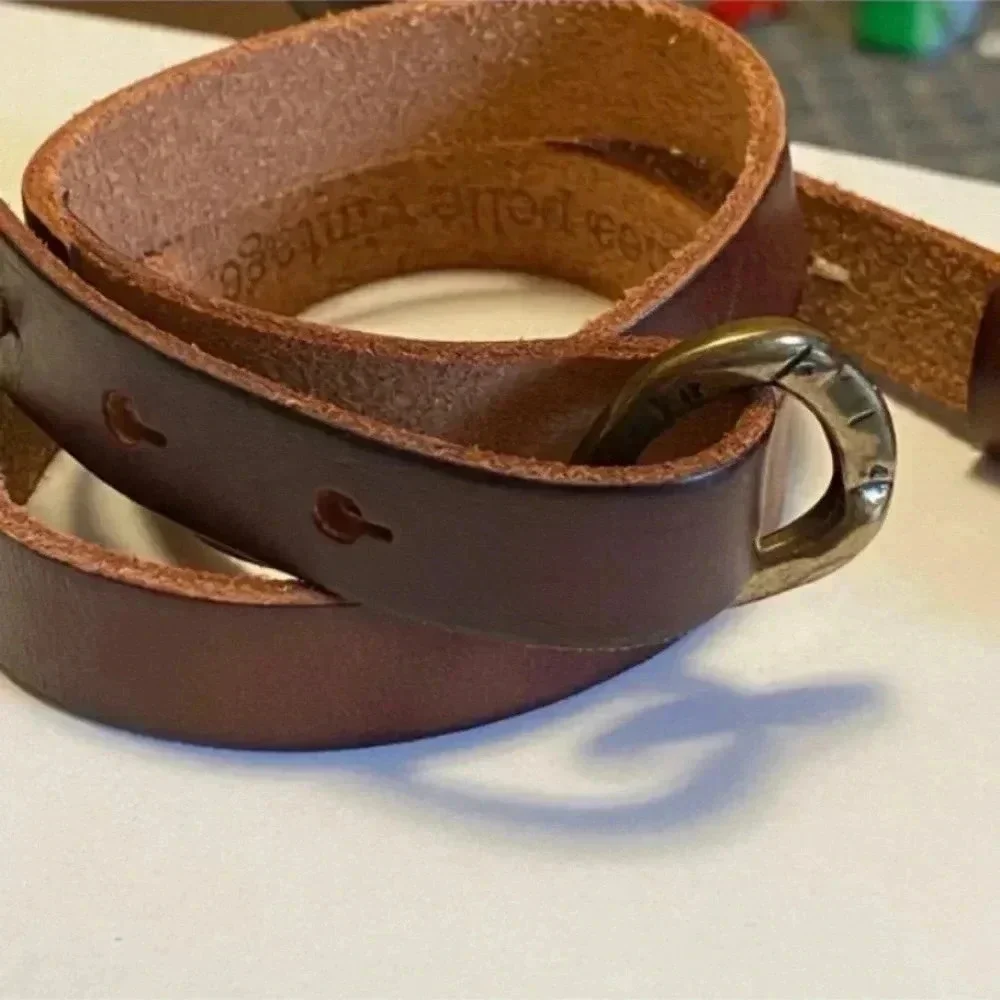 Linea Pelle Vintage Womens Brown Leather Belt